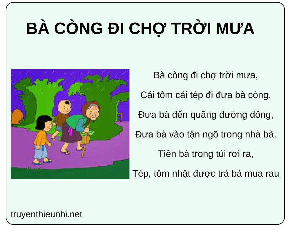 Đồng dao Bà còng đi chợ trời mưa