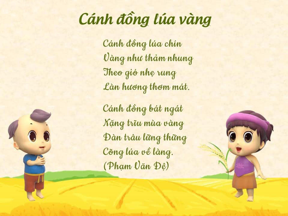 Bài thơ Cánh đồng lúa vàng