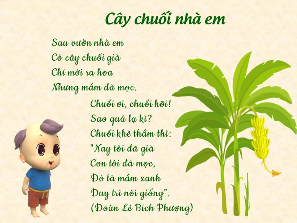 Bài thơ Cây chuối nhà em