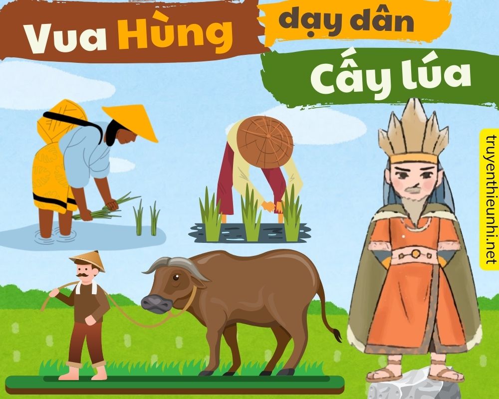 Vua Hùng dạy dân cấy lúa