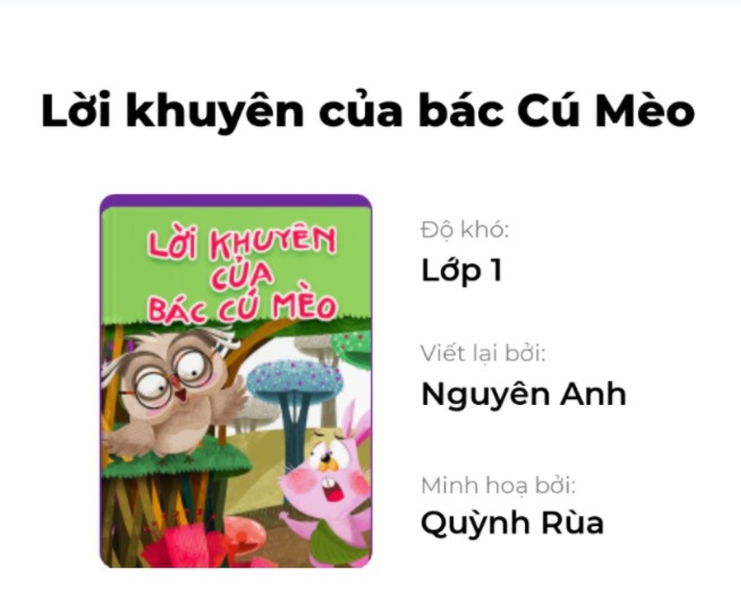 Lời khuyên của bác Cú Mèo