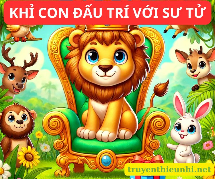 Khỉ con đấu trí với sư tử